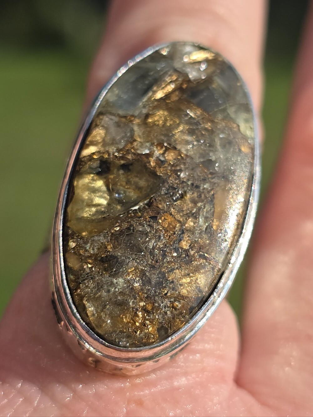 Copper Golden Sunstone Gemstone Ring In 925 Sterling Silver (7)